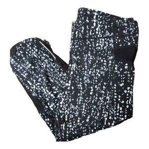 Athleta Womens Athleisure Leggings Capri Length w/ Black White Speckles Small